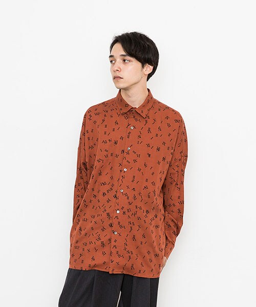 SHAREEF シャリーフ デザインシャツ 総柄 半袖シャツ グリーン レッド SHAREEF シャリーフ デザインシャツ 総柄 半袖シャツ グリーン