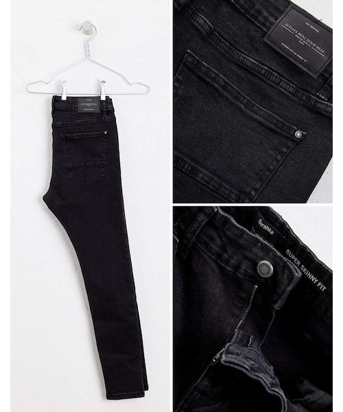 Bershka（ベルシュカ）の「Bershka Super Skinny Jeans In Washed Black（デニムパンツ・メンズ・Black・W32 L32/W30 L32/W34 L32/W36 L32/W31 L32）」の4枚目の写真