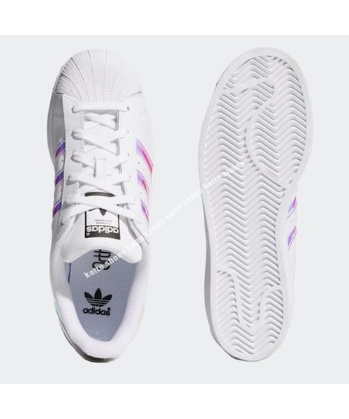 ★人気★ adidas SUPERSTAR JUNIOR ホログラム スニーカー ☆新作☆大人OK！adidas Originals Superstar White Iridescent