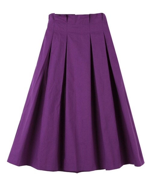 withipun（ウィズイプン）の「サイドファスナーAラインロングスカート（スカート・レディース・ベージュ/グリーン/パープル/その他・FREE）」の3枚目の写真