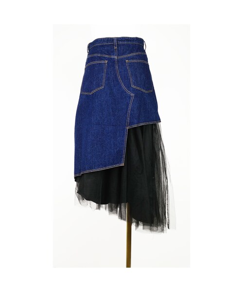 TEVALT（ヴァレット）の「Titilate Valet チュールペチ付き アシンメ デニム スカート〔67774-01〕（スカート・レディース・その他）」の3枚目の写真