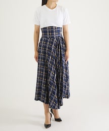 mame - マメクロゴウチ チェックブラウスKASURI PLAID n e p: Mame Kurogouchi KASURI PLAID ONE-PIECE