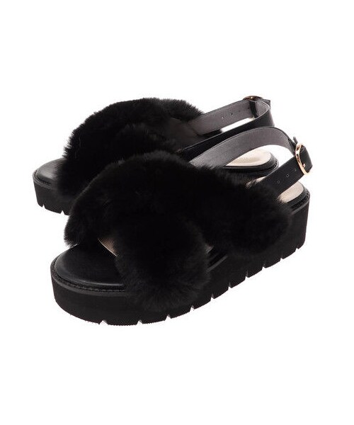 earth music&ecology（アースミュージックアンドエコロジー）の「ORiental TRaffic ファーサンダル（シューズ・ブラック/モカ・S/M/L）」の7枚目の写真