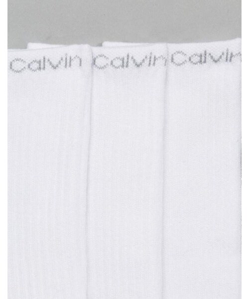 Calvin Klein（カルバン・クライン）の「Calvin Klein Performance Crew Sock In 3 Pack White With Coolmax（ソックス/靴下・メンズ・White・One Size）」の2枚目の写真