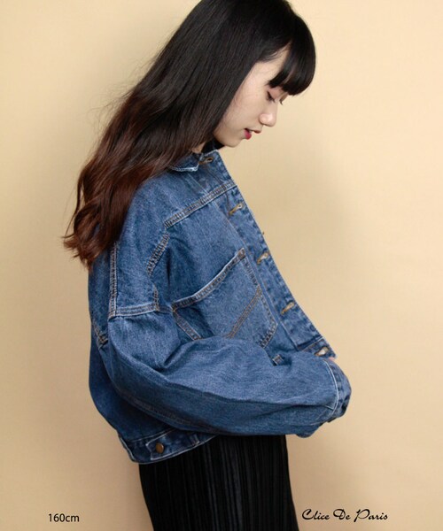 paravion（パラビオン）の「Ｋ/リメイクデニム風Gジャン（ジャケット/アウター・レディース・ブルー・ONE）」の5枚目の写真