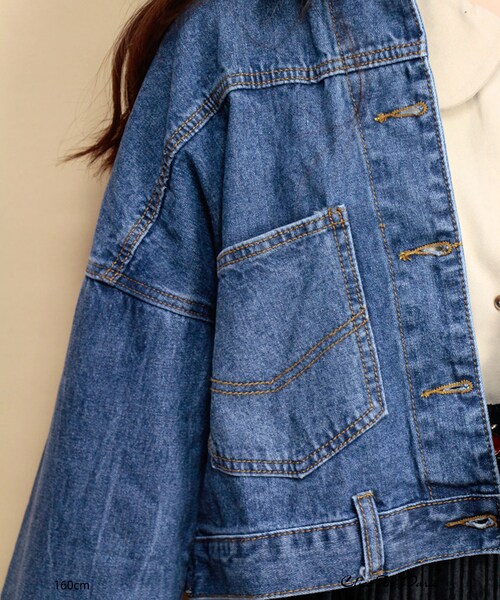 paravion（パラビオン）の「Ｋ/リメイクデニム風Gジャン（ジャケット/アウター・レディース・ブルー・ONE）」の4枚目の写真