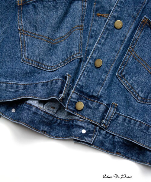 paravion（パラビオン）の「Ｋ/リメイクデニム風Gジャン（ジャケット/アウター・レディース・ブルー・ONE）」の11枚目の写真