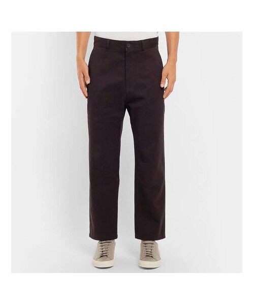 STUDIO NICHOLSON（スタジオニコルソン）の「Studio Nicholson Bill Tapered Brushed Cotton-Twill Trousers（その他パンツ・メンズ・Brown・L/S/M/XS）」の4枚目の写真