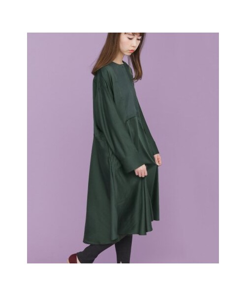 KBF（ケイビーエフ）の「【予約】Aラインサテンドレス（ワンピース/ドレス・レディース・GREEN/BEIGE/BLACK・one）」の10枚目の写真