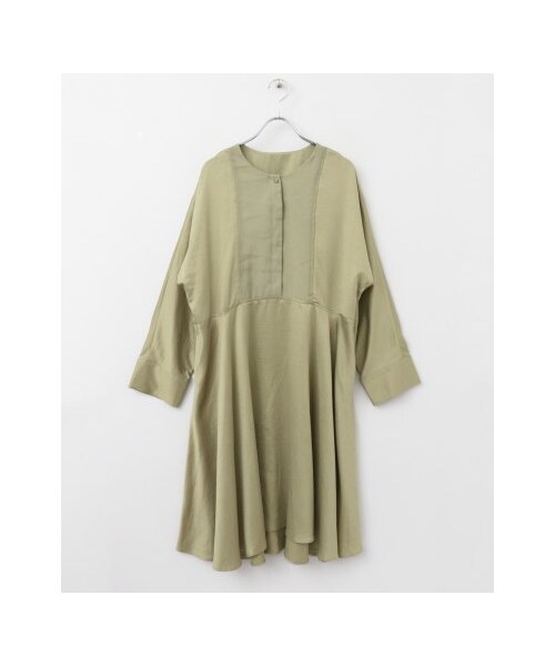 KBF（ケイビーエフ）の「【予約】Aラインサテンドレス（ワンピース/ドレス・レディース・GREEN/BEIGE/BLACK・one）」の17枚目の写真