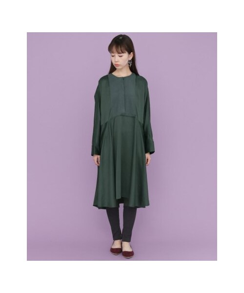 KBF（ケイビーエフ）の「【予約】Aラインサテンドレス（ワンピース/ドレス・レディース・GREEN/BEIGE/BLACK・one）」の13枚目の写真