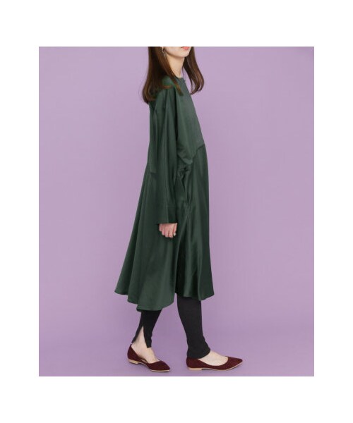 KBF（ケイビーエフ）の「【予約】Aラインサテンドレス（ワンピース/ドレス・レディース・GREEN/BEIGE/BLACK・one）」の11枚目の写真