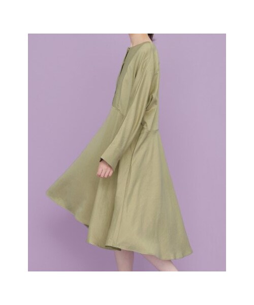 KBF（ケイビーエフ）の「【予約】Aラインサテンドレス（ワンピース/ドレス・レディース・GREEN/BEIGE/BLACK・one）」の3枚目の写真