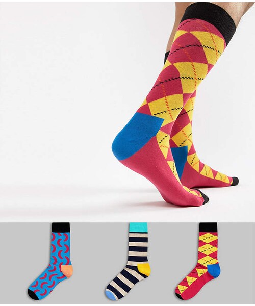 Happy Socks（ハッピーソックス）の「HS By Happy Socks Socks 3 Pack（ソックス/靴下）」 WEAR