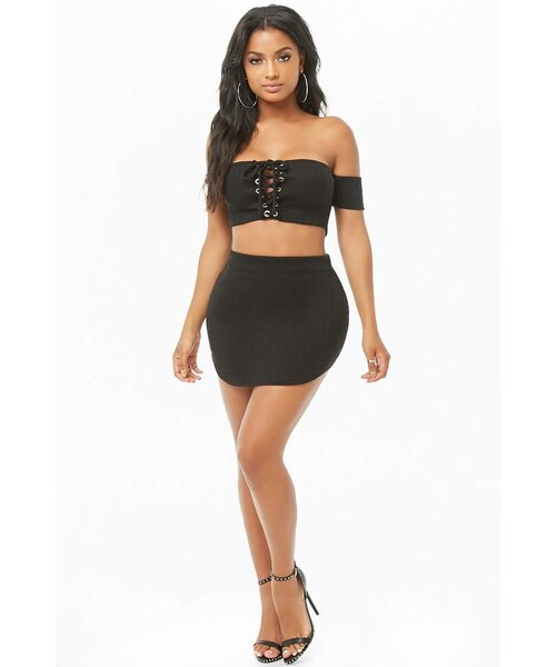 forever 21 lace up crop top