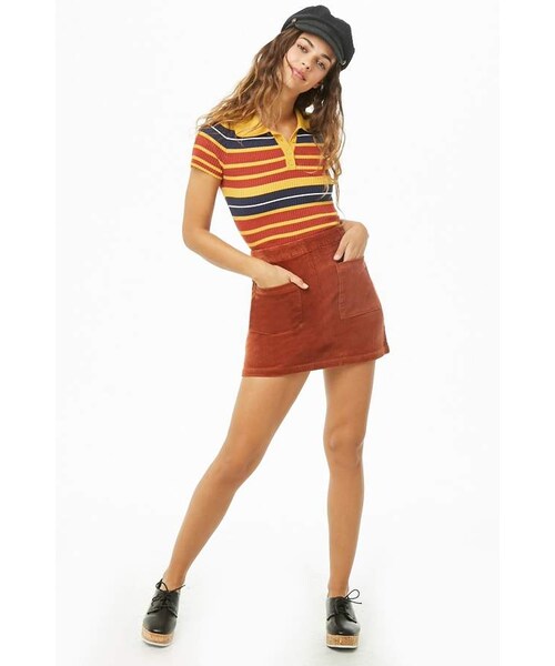 FOREVER 21（フォーエバー トゥエンティーワン）の「Forever 21 Corduroy Patch Pocket Mini Skirt（スカート・レディース・Red/White/Blue・Small/Medium/Large）」の14枚目の写真