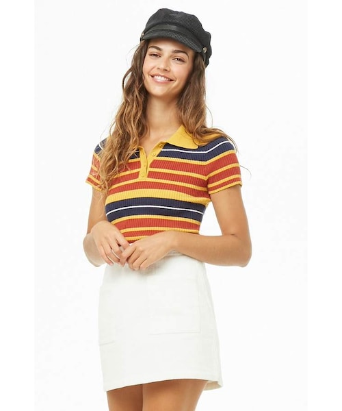 FOREVER 21（フォーエバー トゥエンティーワン）の「Forever 21 Corduroy Patch Pocket Mini Skirt（スカート・レディース・Red/White/Blue・Small/Medium/Large）」の2枚目の写真