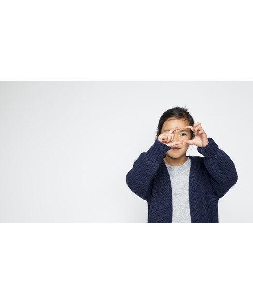 cache cache（カシュ カシュ）の「MINGO.　cardigan　(black iris)（カーディガン/ボレロ・キッズ・その他）」の2枚目の写真