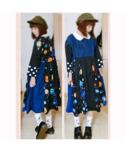 NIRAME.CO(ニラメッコ)の「デコめれんげワンピ ~宇宙×ドット~(ワンピース・メンズ・その他)」の2枚目の写真
