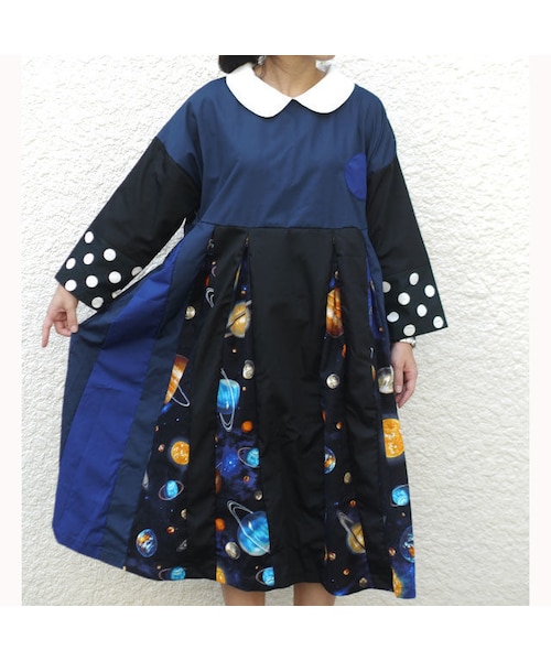 NIRAME.CO(ニラメッコ)の「デコめれんげワンピ ~宇宙×ドット~(ワンピース・メンズ・その他)」の5枚目の写真