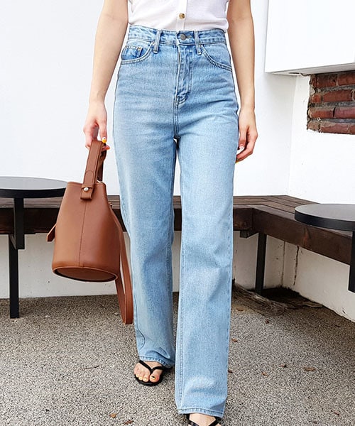 Dholic ディーホリック の ハイウエストストレートデニムパンツ デニムパンツ Wear