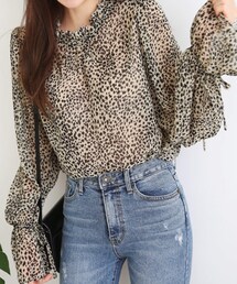 DHOLIC | レオパードストリングブラウス(シャツ/ブラウス)