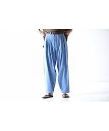 YANTOR | YANTOR Bleach Denim 3 tuck pants / light blue(デニムパンツ)