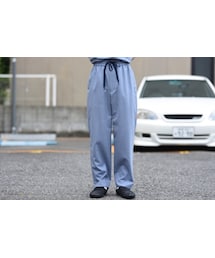 ETHOSENS | ETHOSENS トロピカルウールウエストゴムテーパードパンツ sachs(スラックス)