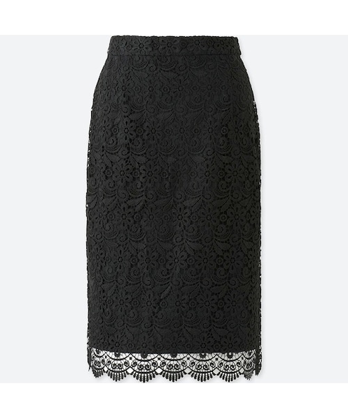 UNIQLO（ユニクロ）の「レーススカート（スカート・レディース・OFF WHITE 01/BLACK 09/NAVY 69・3XL/XS/L/S/XL/XXL/M）」の2枚目の写真