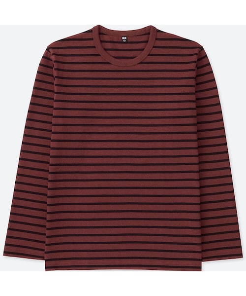 UNIQLO（ユニクロ）の「ウォッシュボーダーT（長袖）（Tシャツ/カットソー・メンズ・WHITE 00/BLUE 66/RED 17/OLIVE 56/NAVY 69・4XL/3XL/S/XL/M/XXL/XS/L）」の5枚目の写真