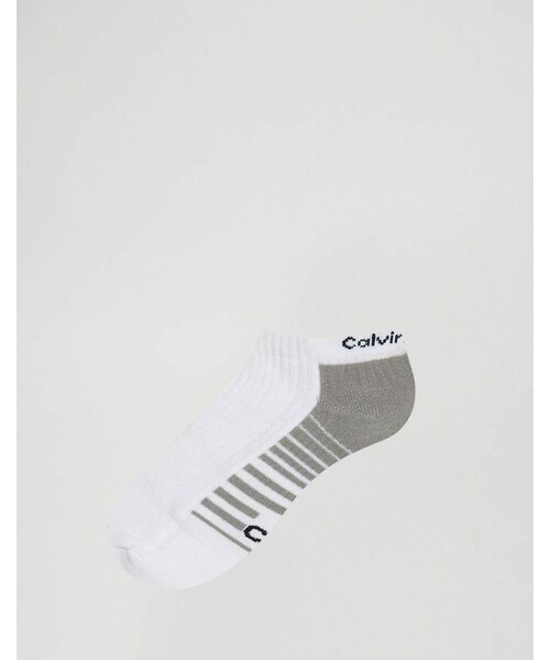 Calvin Klein（カルバン・クライン）の「Calvin Klein Sneaker Socks With Coolpass In 3 Pack（ソックス/靴下・メンズ・White・One Size）」の2枚目の写真