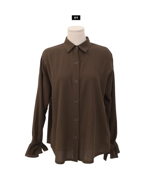 Dailyabout（デイリーアバウト）の「ドロップショルダーリボンスリーブブラウス（シャツ/ブラウス・レディース・ホワイト/ブラウン・FREE）」の2枚目の写真