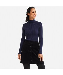 UNIQLO | コーデュロイフロントボタンミニスカート（ハイウエスト）(スカート)