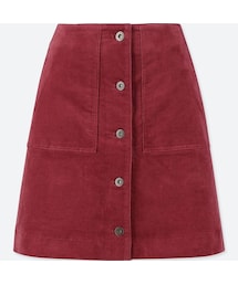 UNIQLO | コーデュロイフロントボタンミニスカート（ハイウエスト）(スカート)