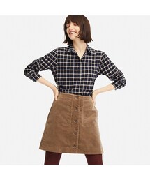 UNIQLO | コーデュロイフロントボタンミニスカート（ハイウエスト）(スカート)