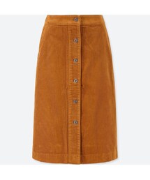 UNIQLO | コーデュロイフロントボタンスカート（ハイウエスト・丈短め64～67cm）(スカート)