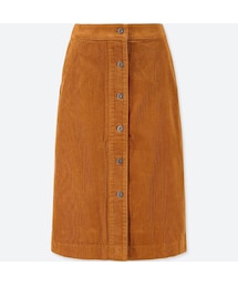 UNIQLO | コーデュロイフロントボタンスカート（ハイウエスト・丈短め64～67cm）(スカート)