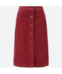 UNIQLO | コーデュロイフロントボタンスカート（ハイウエスト・丈短め64～67cm）(スカート)