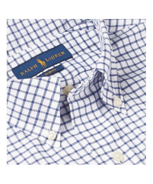 POLO RALPH LAUREN（ポロ ラルフ ローレン）の「Polo Ralph Lauren Slim-Fit Button-Down Collar Checked Cotton-Poplin Shirt（シャツ/ブラウス・メンズ・Blue・M/L/XL/XXL/S）」の4枚目の写真