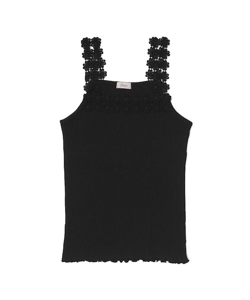 flower(フラワー)の「flower lace cami ~フラワーレースキャミ(キャミソール・レディース・ピンク/ベージュ/ホワイト/ブラック・FREE)」の3枚目の写真