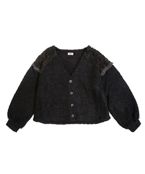 flower（フラワー）の「sweet flower cardigan ～ｽｳｨｰﾄﾌﾗﾜｰｶｰﾃﾞｨｶﾞﾝ（カーディガン/ボレロ・レディース・ホワイト/ブラック・FREE）」の2枚目の写真