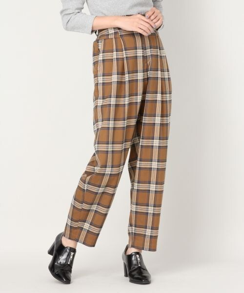 LOWRYS FARM(ローリーズファーム)の「ムジ/チェックペグトップパンツ(パンツ・オフチェック/ブラックチェック/ブラウンチェック)」の3枚目の写真
