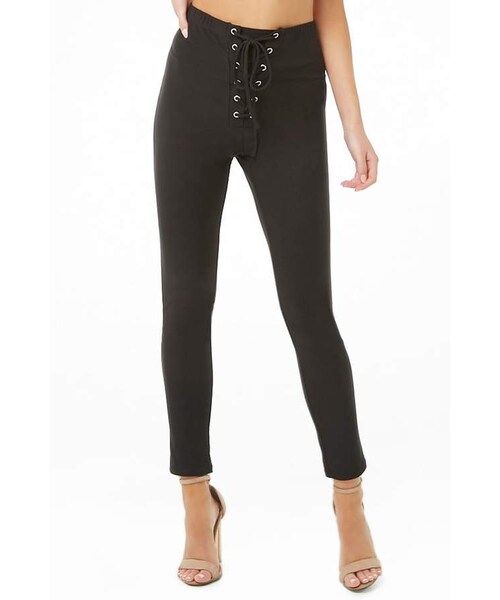 FOREVER 21（フォーエバー トゥエンティーワン）の「Forever 21 Lace-Up Cropped Tank Top & Leggings Set（タンクトップ・レディース・Black/Blue/Red・Small/Medium/Large）」の17枚目の写真