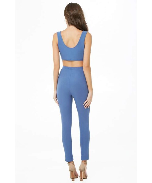 FOREVER 21（フォーエバー トゥエンティーワン）の「Forever 21 Lace-Up Cropped Tank Top & Leggings Set（タンクトップ・レディース・Black/Blue/Red・Small/Medium/Large）」の9枚目の写真