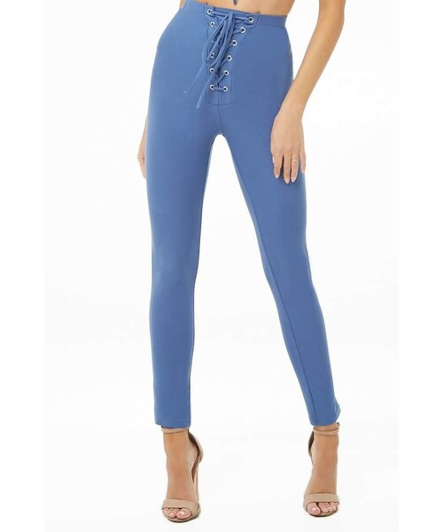 FOREVER 21（フォーエバー トゥエンティーワン）の「Forever 21 Lace-Up Cropped Tank Top & Leggings Set（タンクトップ・レディース・Black/Blue/Red・Small/Medium/Large）」の14枚目の写真