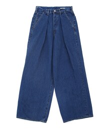 マーカウェア　ワイドバギーワンタックジーンズ MARKAWARE (マーカウェア) ONE TUCK TAPERED EASY PANTS