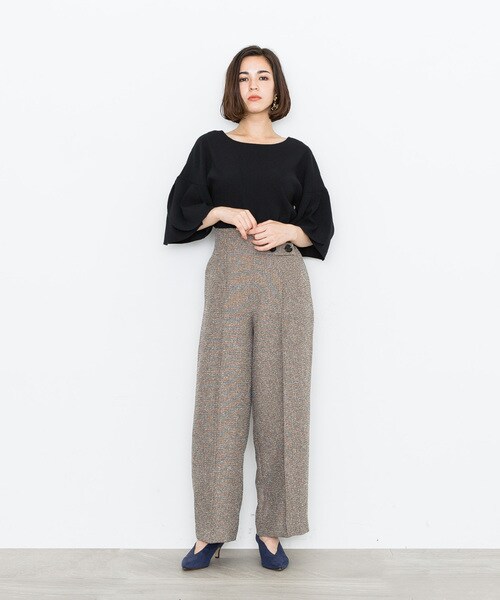 STUDIOUS(ステュディオス)の「【9/30入荷予定】フォールツイードストレートパンツ(その他・レディース・BGE/TAN/NVY・0/1)」の5枚目の写真