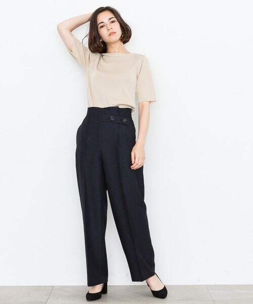 STUDIOUS(ステュディオス)の「【9/30入荷予定】フォールツイードストレートパンツ(その他・レディース・BGE/TAN/NVY・0/1)」の4枚目の写真