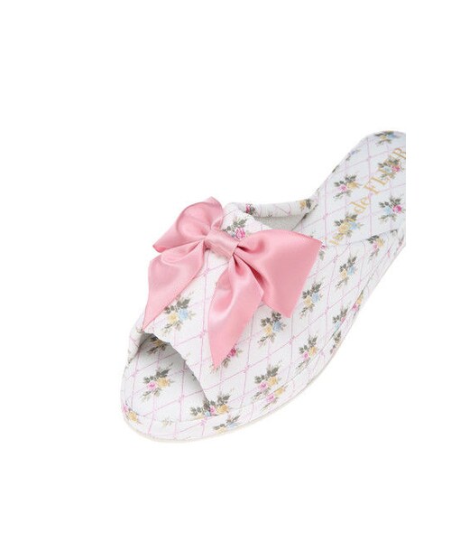 Maison de FLEUR（メゾンドフルール）の「フラワーチェックスリッパ（その他・アイボリー・F）」の4枚目の写真