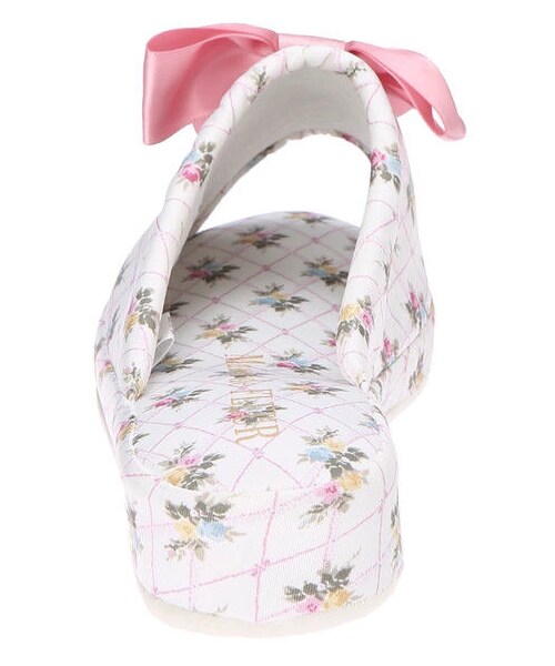 Maison de FLEUR（メゾンドフルール）の「フラワーチェックスリッパ（その他・アイボリー・F）」の2枚目の写真